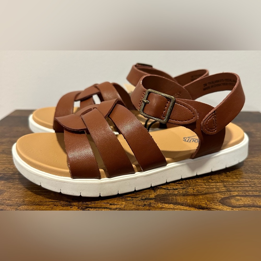 Thereabouts Little Girls Alana Cognac Sandals NWT Size Little Girls 3